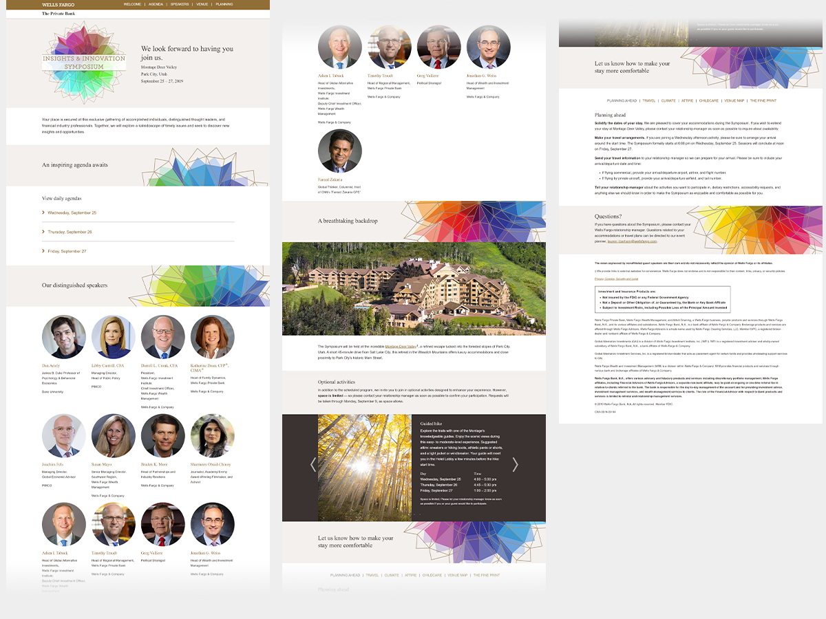 Wells Fargo Insights & Innovation Symposium microsite